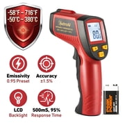 AstroAI Digital Infrared Thermometer 380, Laser Temperature Gun, LCD Screen -58°F ~ 716°F / -50°C ~ 380°C for Cooking/BBQ/Meat, Red, for Gifts