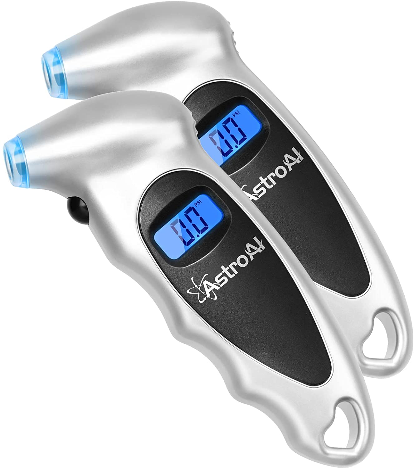AstroAI Digital Tire Pressure Gauge 150 Psi, Settings LCD Display,  Non-Slip Grip, for Car/Bike, for Gift (2 Packs)