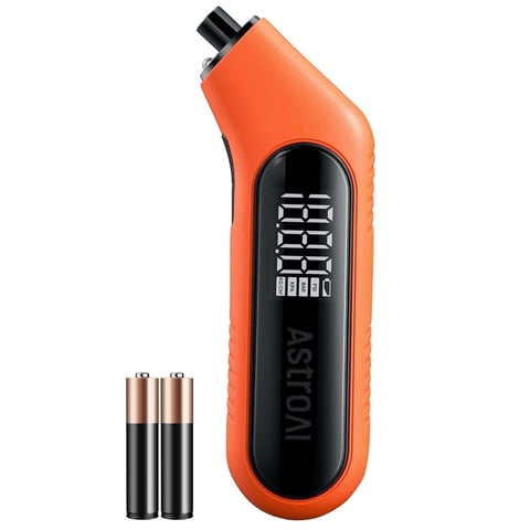 AstroAI Tire Pressure Gauge Digital 3-300 PSI Large Screen with Backlight and Flashlight, High Accuracy, Compatible with Schrader Valves, 4 Units, Presta Valve Adapter Included, AAA Batteries