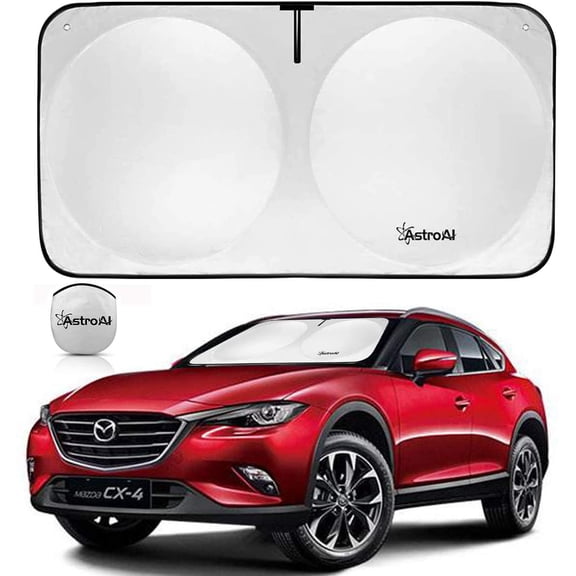 AstroAI Foldable and Portable Car Front Window SunShade Blocks UV Light and Sun Rays (Medium 63.04 x 31.52 inches)
