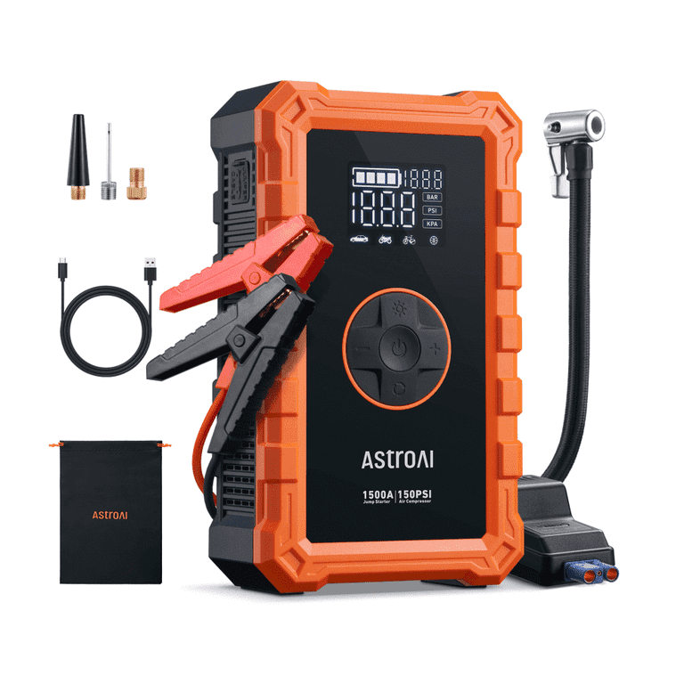 Free Shipping! AstroAI Jump Starter with Air Compressor 1500A