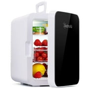 AstroAI Mini Fridge 10 Liter/15 Can, Compact Skincare Refrigerator, AC for Home, Dorm, DC 12V Car, Black for Gift