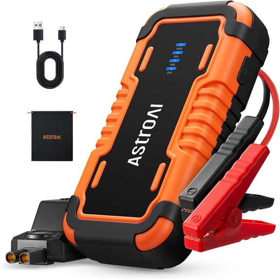 AstroAI Car Jump Starter, 5000A Portable Jump Starter Battery Pack for Up to 10L Gas & 8L Diesel Engines, Battery Booster Power Pack with LED Lights & Jumper Cable
