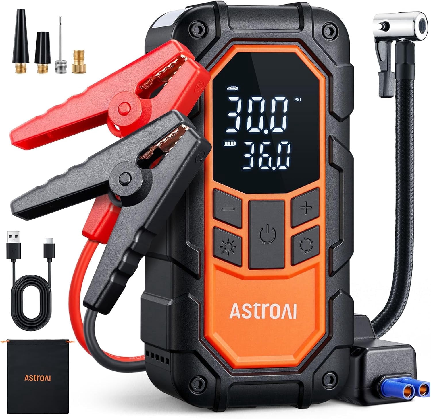 AstroAI Jump Starter with Air Compressor, 1500A Peak Car Battery