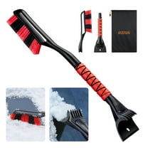 AstroAI Snow Brush and Ice Scrapers for Car Windshield, Detachable Snow Scrapers with Ergonomic Foam Grip for Cars, Trucks, SUVs, Red