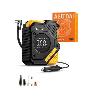 AstroAI Tire Inflator Air Compressor 12V DC, Digital Car Tire Pump 150 PSI, Preset Tire Pressure & Auto Shutoff, Electric Air Pump for Car Tires, Bicycles, Other Inflatables Yellow
