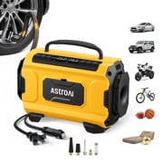 AstroAI Tire Inflator for Car/Home 12V DC/110V AC, 5-IN-1 Portable Air Compressor 150 PSI Air Tire Pump with Accessories Storage, Auto Shut-off LED Light, Car Tires/Bicycle/Ball/Air Mattress