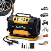 AstroAI Tire Inflator for Car & Home 12V DC/110V AC, 5 in 1 Portable Air Compressor 150 PSI Air Tire Pump with Dual Metal Motors, Auto Shut-off LED Light, for Car Tires/Bicycle/Ball/Air Mattress
