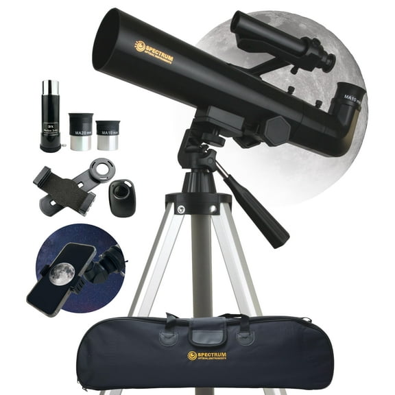 TourStar 60AZ Refractor Telescope Carry Bag Bundle 18X - 108X Magnification Bonus Smartphone Adapter 60mm Aperture 360mm Focal Length Telescope - Alt-AZ Gift Telescope for Beginners