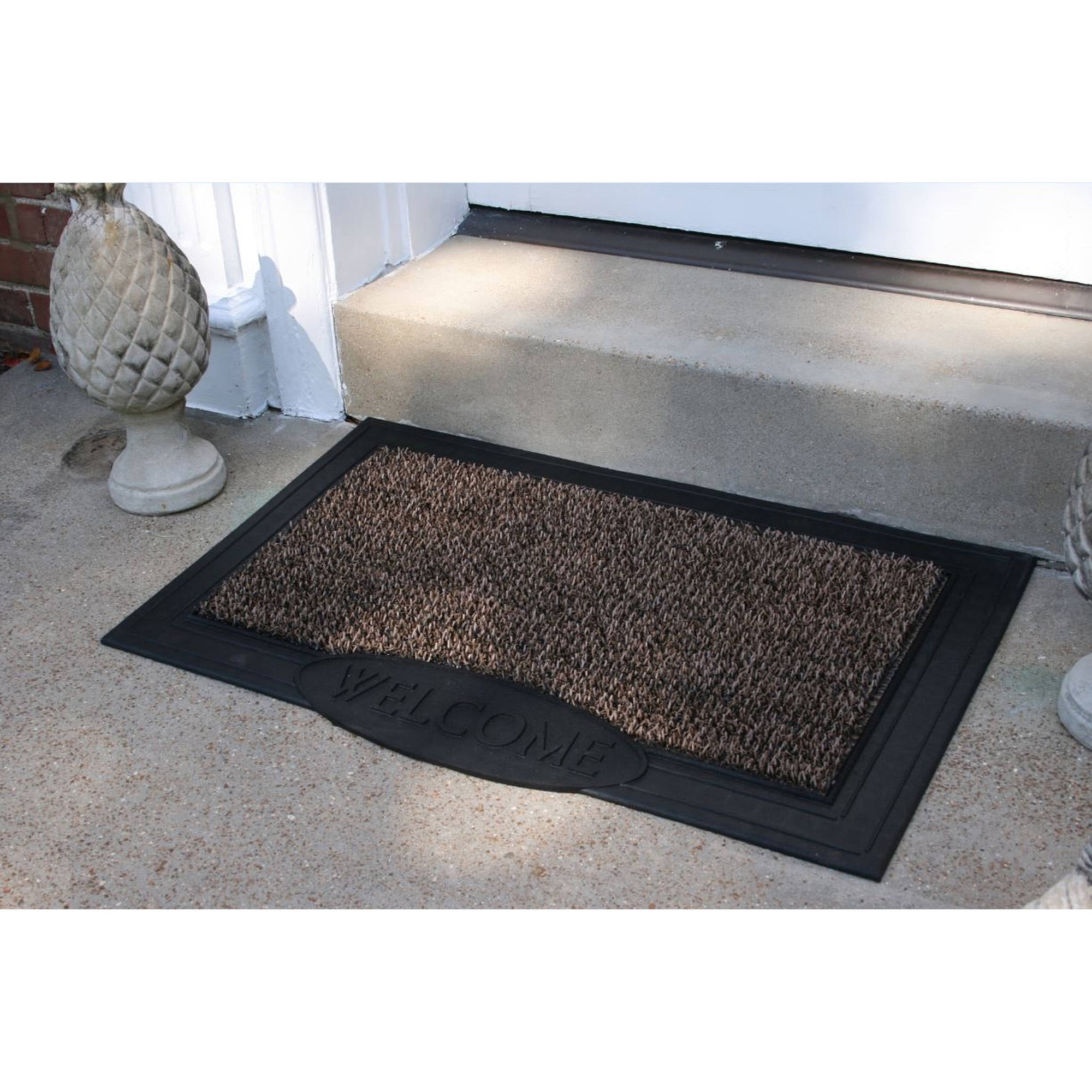 AstroTurf Scraper Doormat, Stems and Leaves, Earth Taupe, 24 x 36-In.