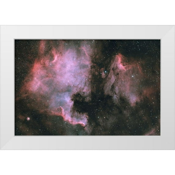 Astroberry, Sismo 14x11 White Modern Wood Framed Museum Art Print Titled - North America And Pelican In Cygnus