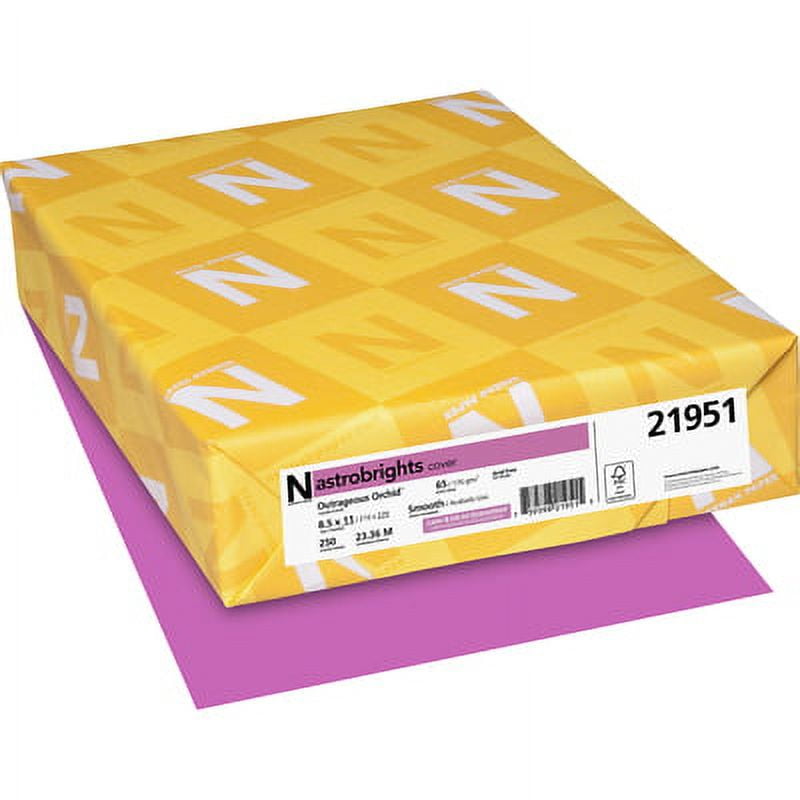 Astrobrights-1PK Color Cardstock, 65 Lb Cover Weight, 8.5 X 11, Outrageous Orchid, 250/Pack