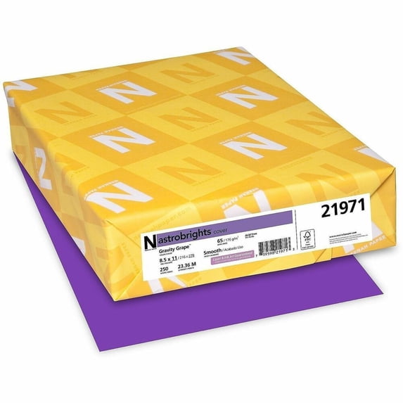 Astrobrights Card Stock, 8-1/2 x 11 Inches, Gravity Grape, Pack of 250