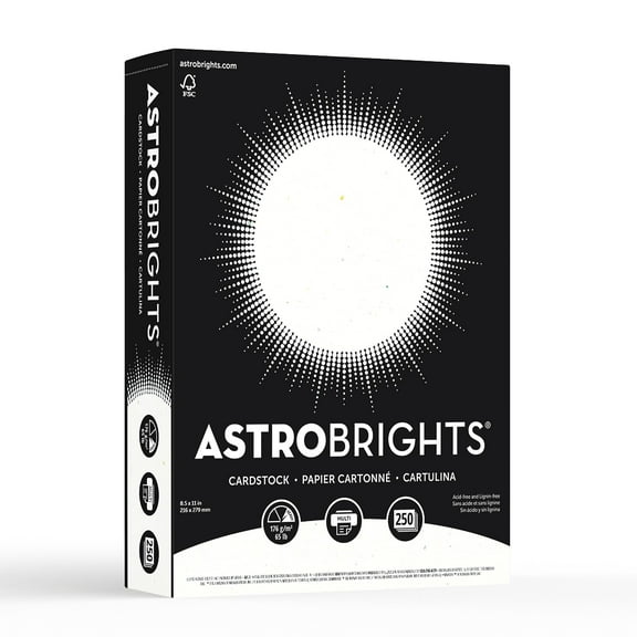 Astrobrights Card Stock, Stardust OIF8White, Letter (8.5" x 11"), 65 Lb, Pack Of 250