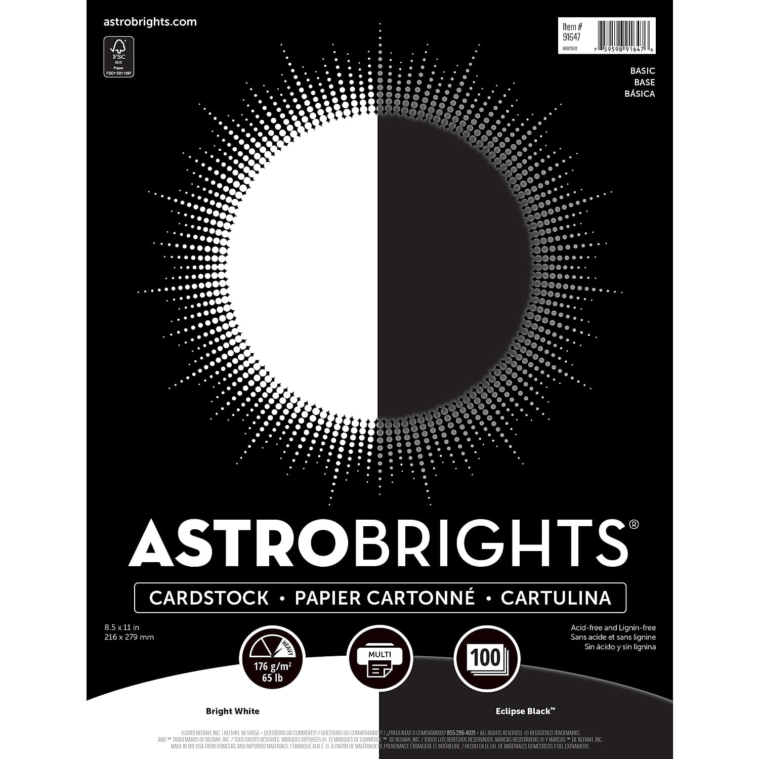 Specialty Business Card - Astrobright 65 lb. - Front & Back