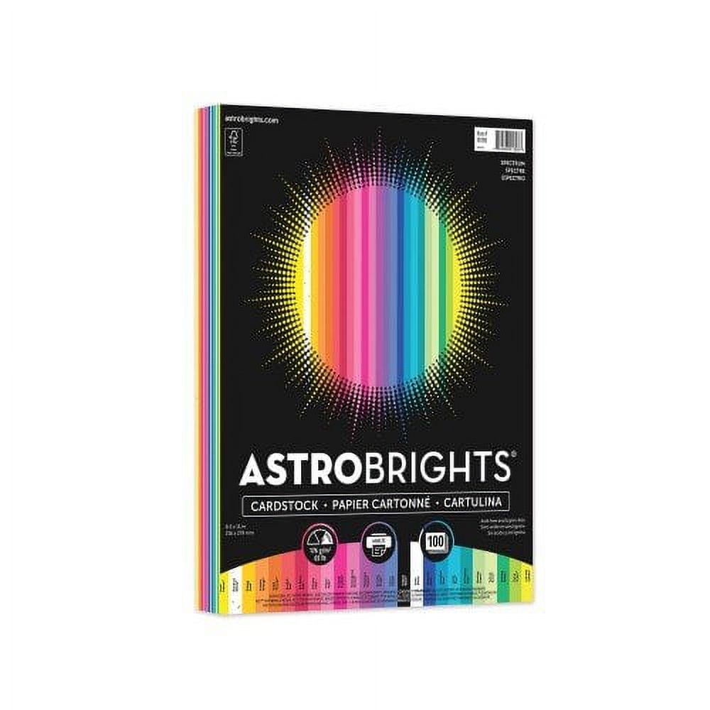 Astrobrights Color Cardstock, 65 lb Cover Weight, 8.5 x 11, Assorted  Colors, 100/Pack