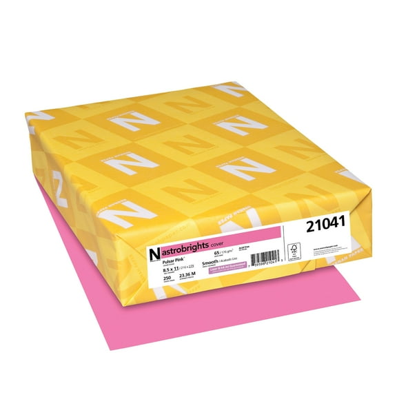 Astrobrights Color Cardstock, Pulsar Pink, 8.5" X 11", 250 Count