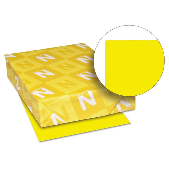 Astrobrights Color Paper, 24 lb, 8.5 x 11, Solar Yellow, 500/Ream | Bundle of 5