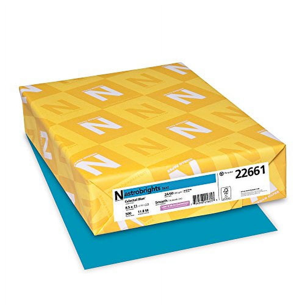 Astrobrights Color Paper, 8.5” x 11”, 24 lb/89 gsm, Celestial Blue, 500 Sheets (22661)