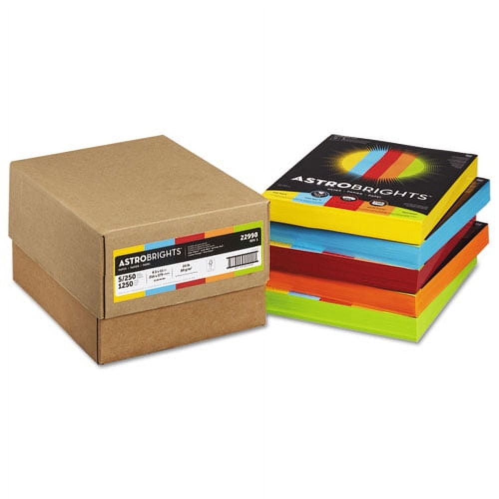 Color Paper - Five-Color Mixed Carton, 24 lb Bond Weight, 8.5 x 11