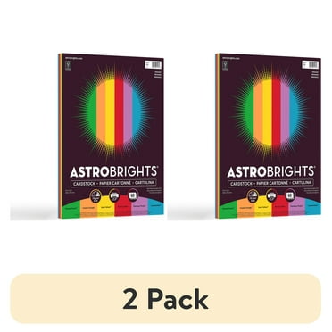 (2 pack) Astrobrights Primary Card Stock, Assorted Colors, 8.5” x 11”, 60 Sheets