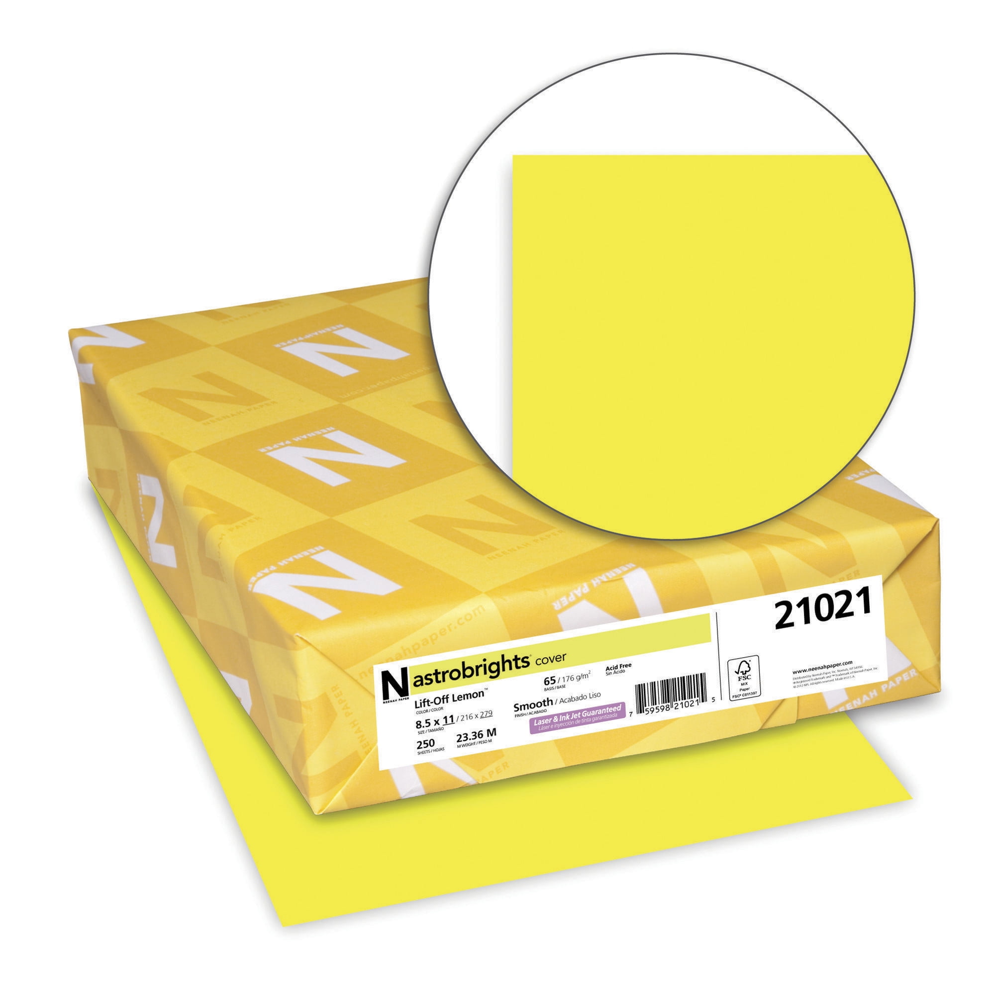 Astrobrights Card Stock Pack, Lift-Off Lemon Yellow, 8.5