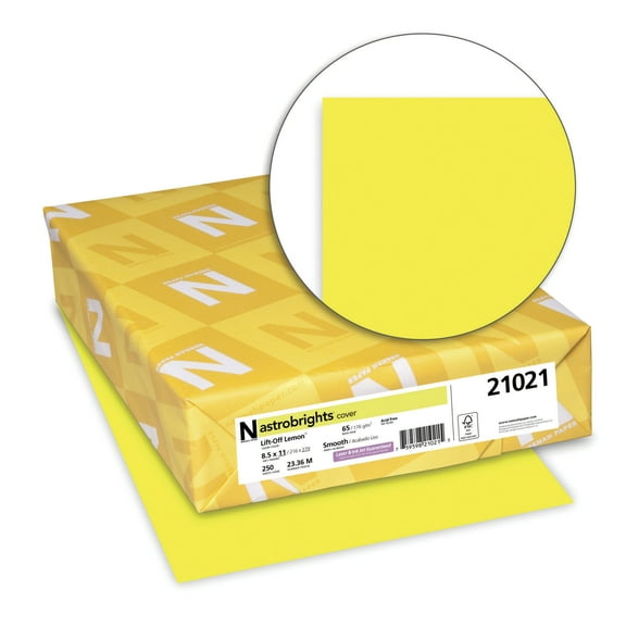 Astrobrights Colored Cardstock, Lift-Off Lemon Yellow, 8.5" X 11", 250 Count
