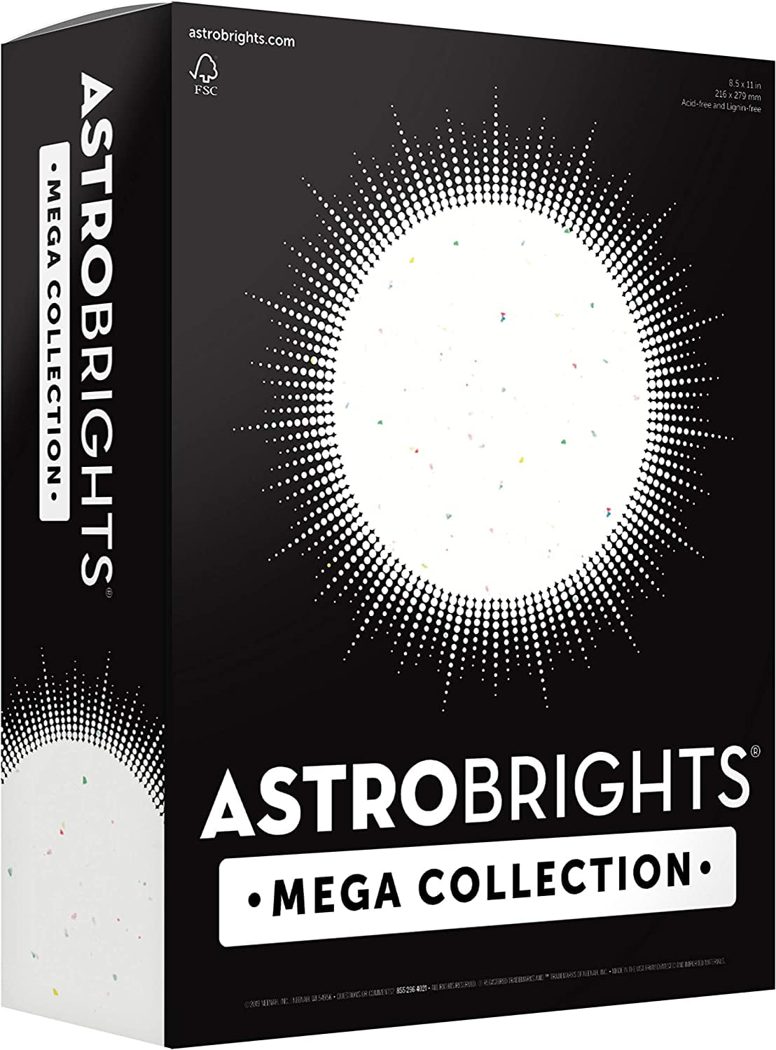 Astrobrights Mega Collection, Colored Cardstock, Bright Confetti White