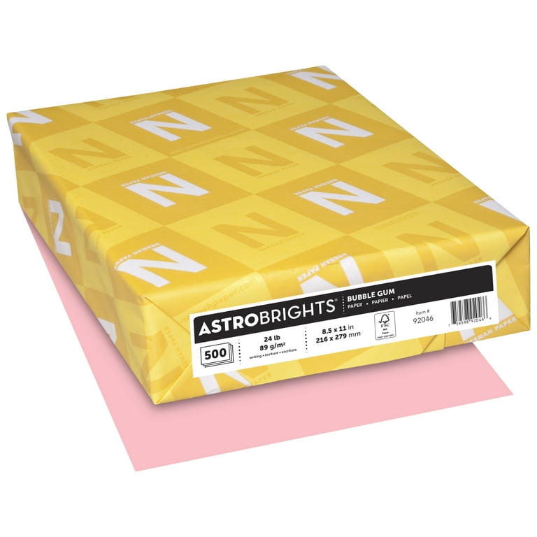 Astrobrights Premium Color Paper, 8-1/2 x 11 Inches, Bubble Gum, 500 Sheets  