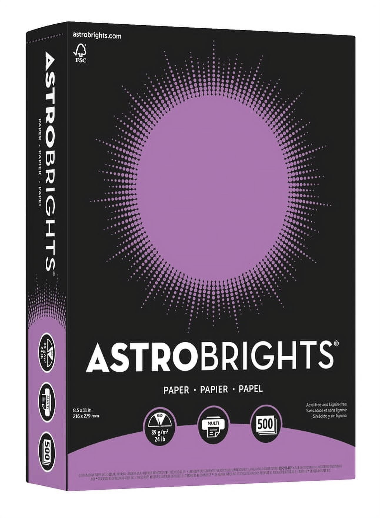 Astrobrights Premium Color Paper, 8-1/2 x 11 Inches, Planetary Purple, 500  Sheets 