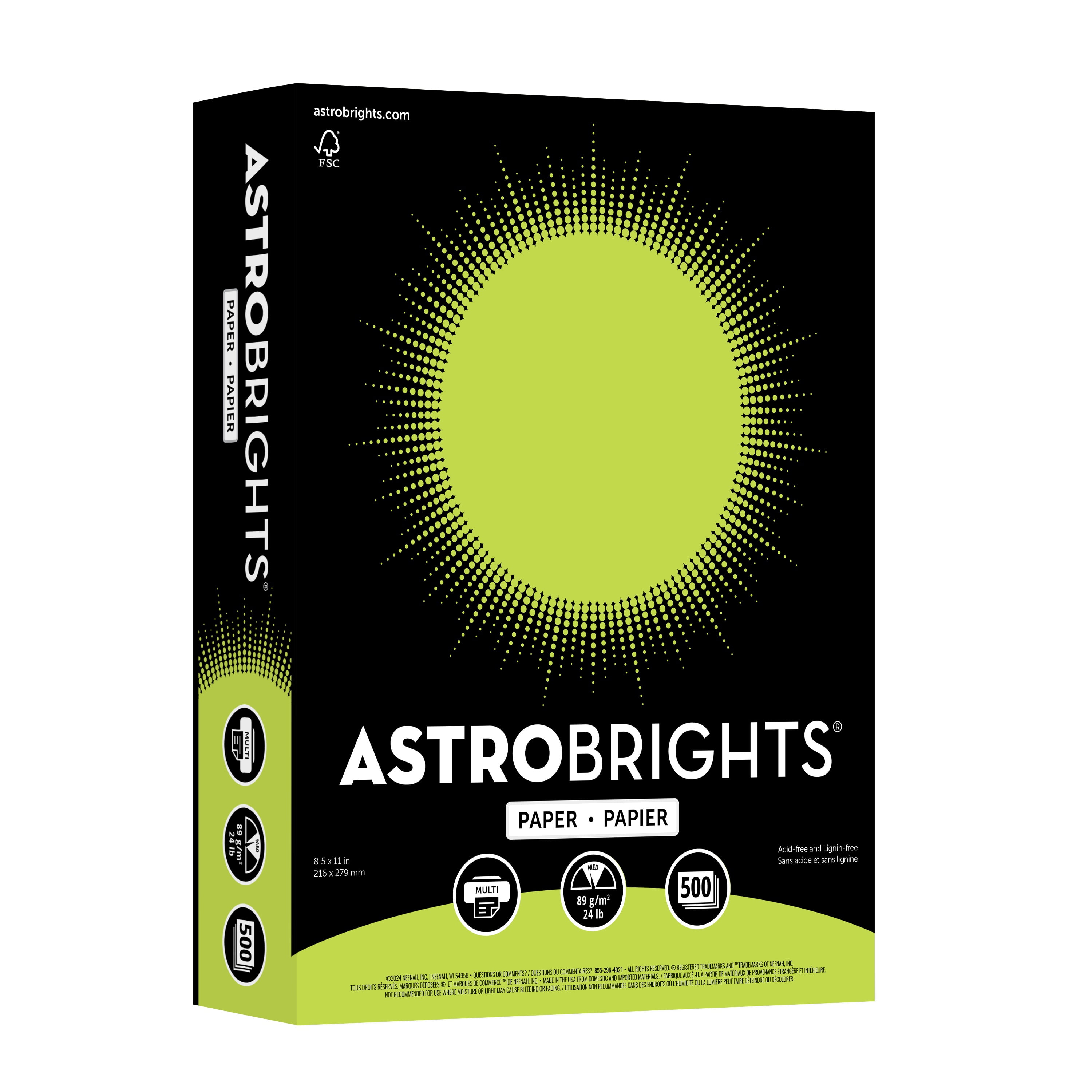 Astrobrights Colored Paper, Terra Green, 24 lb., 8.5" x 11", 500 Sheets