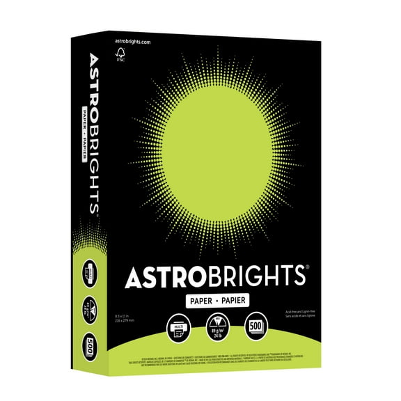 Astrobrights Colored Paper, Terra Green, 24 lb., 8.5" x 11", 500 Sheets