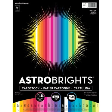Astrobrights Spectrum Cardstock Paper, 65 lbs., 8.5" x 11", 25 Assorted Colors, 150 Sheets