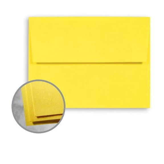 Astrobrights Sunburst Yellow Envelopes - A6 (4 3/4 x 6 1/2) 60 lb Text Smooth 30% Recycled 250 per Box