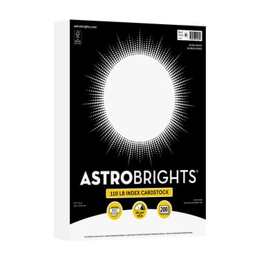 Astrobrights White Index Cardstock, 8.5" x 11", 199 Gsm, 94 Brightness, 200 Sheets