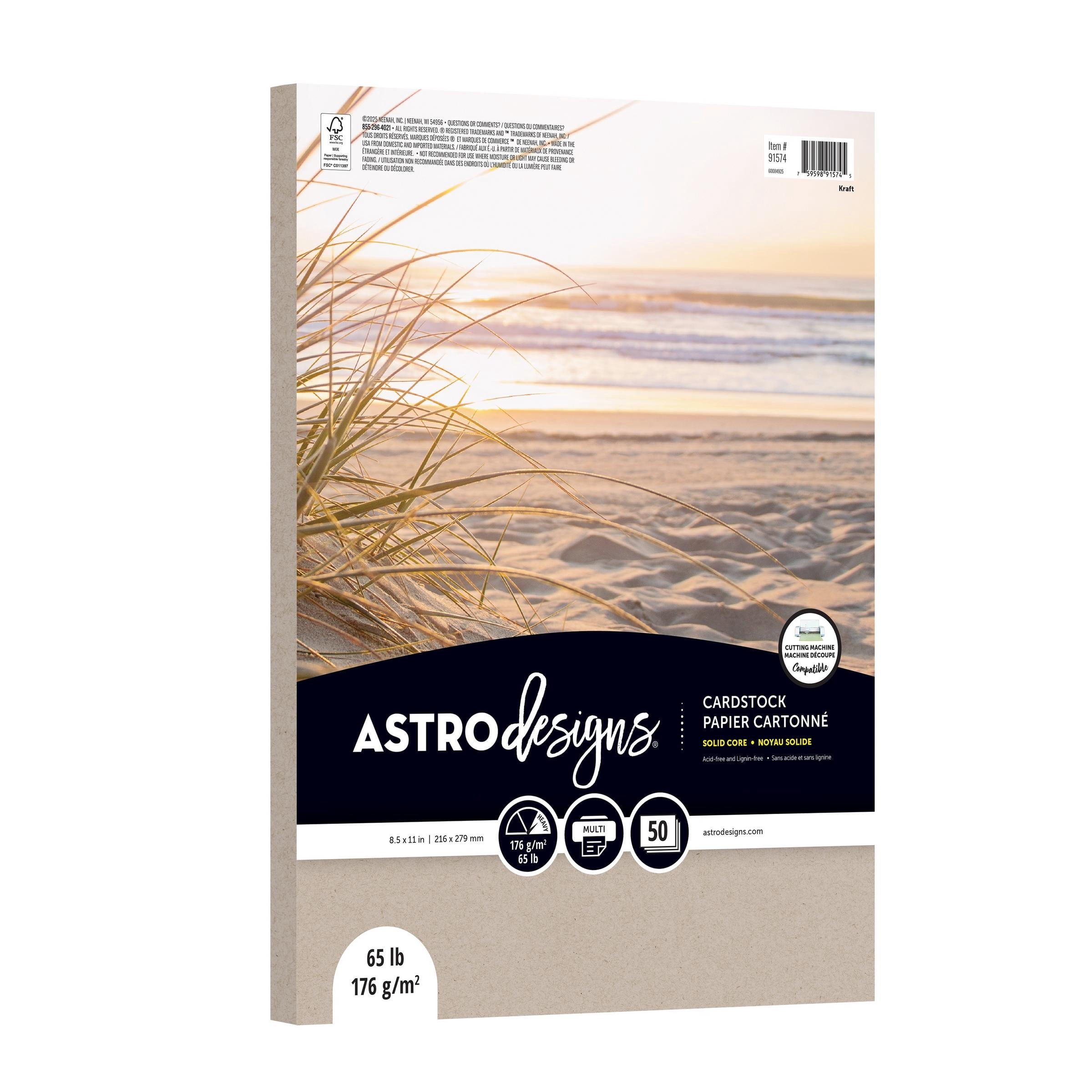 Astrodesigns Cardstock, Kraft, 8.5" x 11", 65 lb/176 Gsm, 50 Sheets (91574)