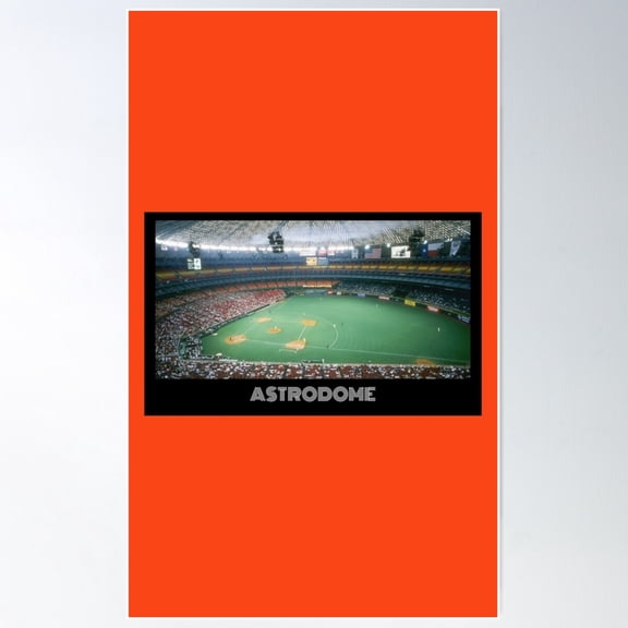 Astrodome Interior- Orange Poster Wall Art, Modern Wall Decor For Living Room Bedroom, 8x12 UNFRAMED