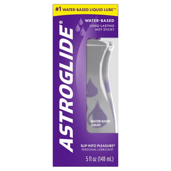Astroglide Liquid Water Based Personal Lube, for Men, for Women, Condom Compatible Lube, 5 fl oz