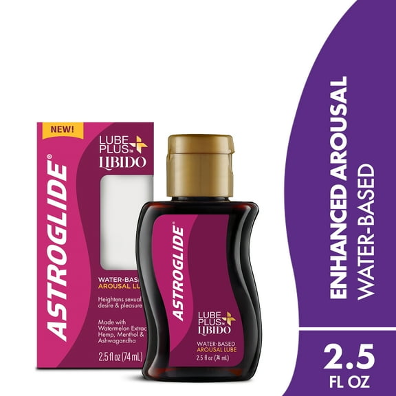 Astroglide Lube Plus Libido (2.5oz), Intimate Arousal Lube Heightens Desire and Sensitivity, Enhances Pleasure for Women, Men, Couples, Water Based, Easy Clean-Up, Paraben Free, Travel-Friendly Size