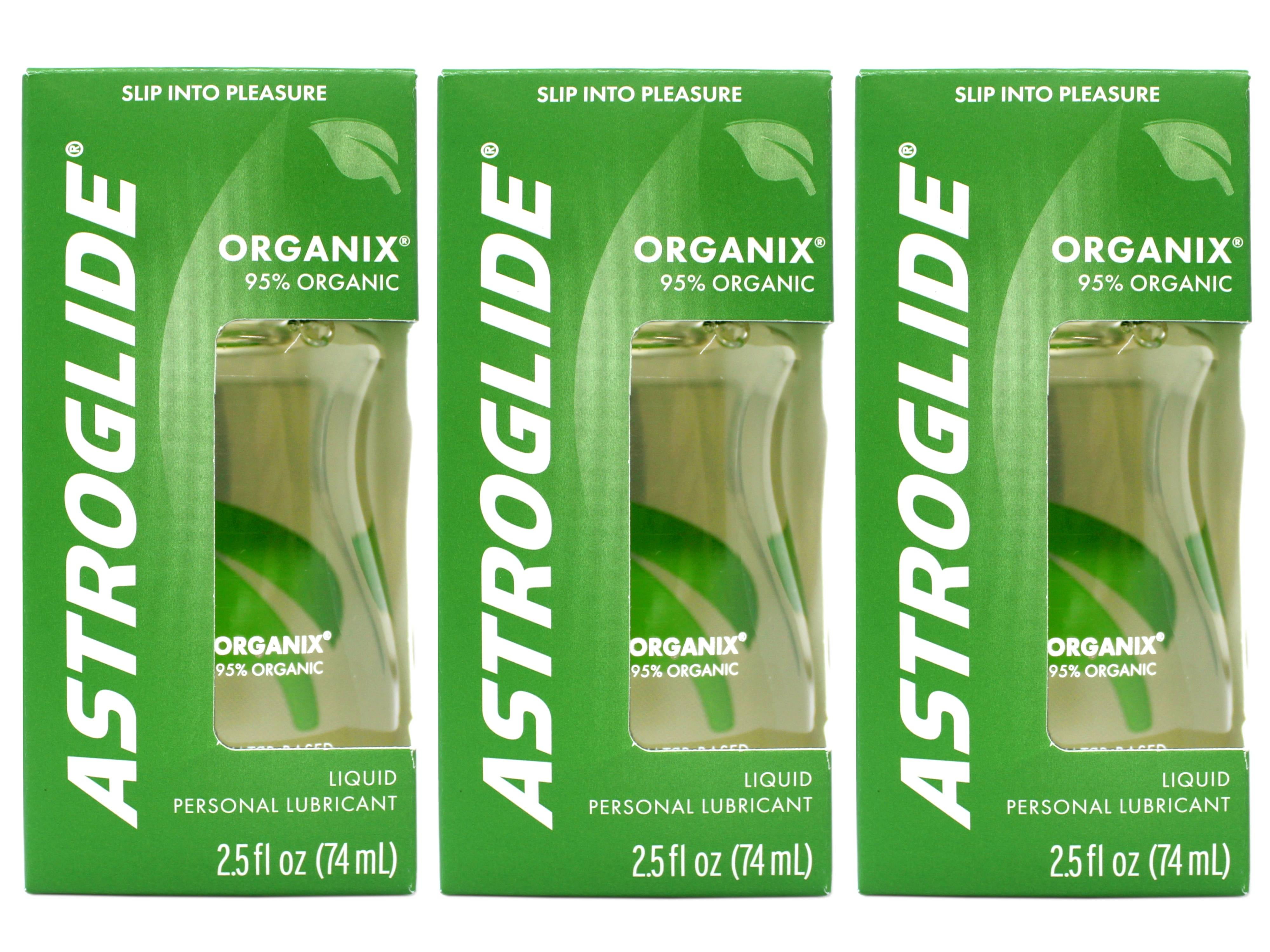 Astroglide Organix Water Based Personal Lubricant with 95% Organic Ingredients, 2.5 FL OZ - 3 Pack