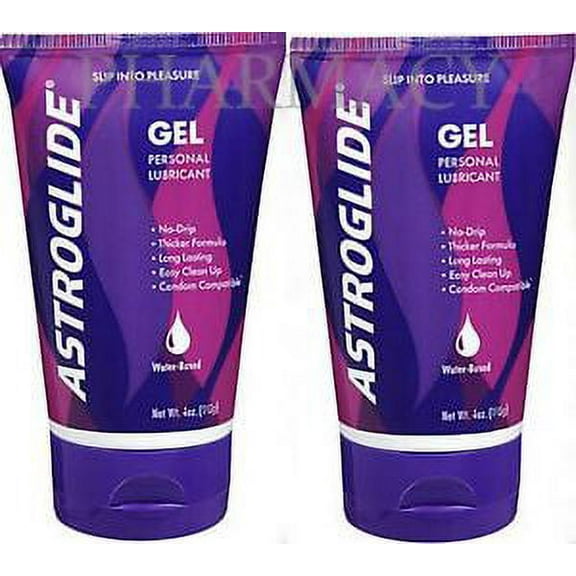 Astroglide Personal Lubricant Gel 4oz ( 2 Tubes ) PHARMACY FRESH! purple
