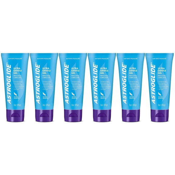 Astroglide Personal Lubricant Ultra Gentle Gel, Water Based - 3 oz, 6 Pack