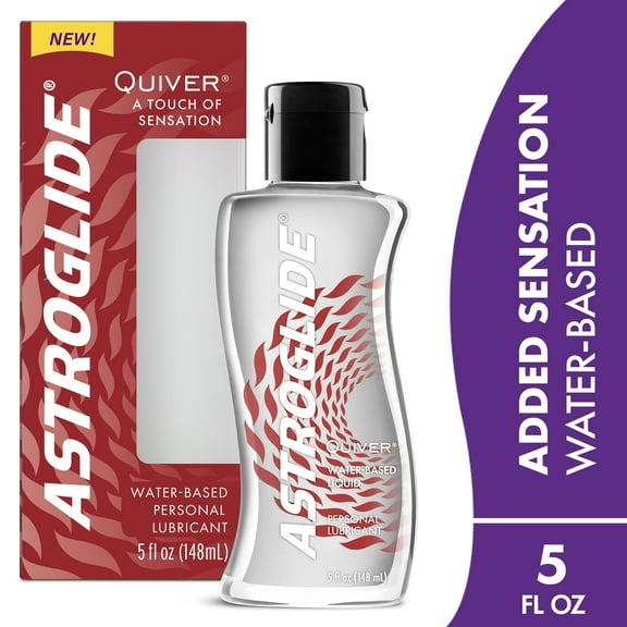 Astroglide Quiver® Personal Lubricant (5oz), Arousal Lube Adds Tingling Sensations for Couples, Men, and Women, Toy-Safe, Water Based Lube for Easy Clean-Up, Condom Compatible,