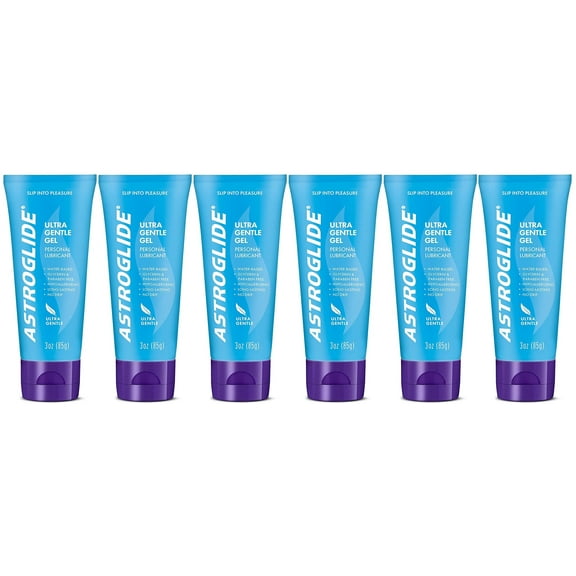 Astroglide Sensitive Skin Gel Personal Lubricant Ultra Gentle Gel Allergy Tested Dermatologist Reviewed : Size 3 Oz. Pack of 6 by Astroglide