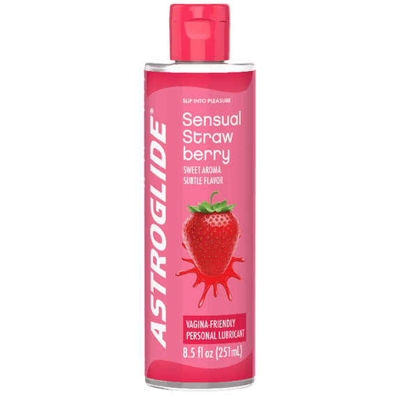 Astroglide Sensual Strawberry Flavored Water Based Personal Lubricant, 8.5 fl oz