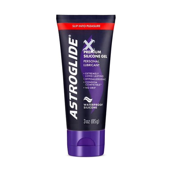 Astroglide X Gel, Premium Silicone Gel Personal Lubricant, Waterproof Lube, 3 oz