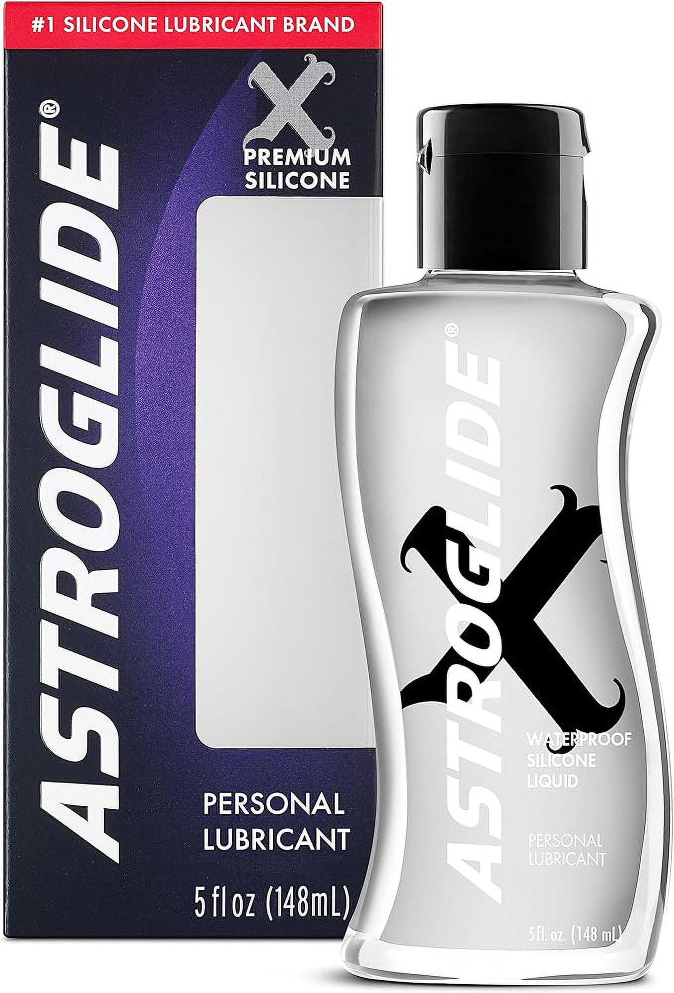 Astroglide X Premium Silicone Personal Lubricant (5oz), Extra Long-Lasting Silky Lube, Hypoallergenic, No Parabens or Glycerin, Waterproof for Water Play, Anal Safe, Dr. Recommended Brand