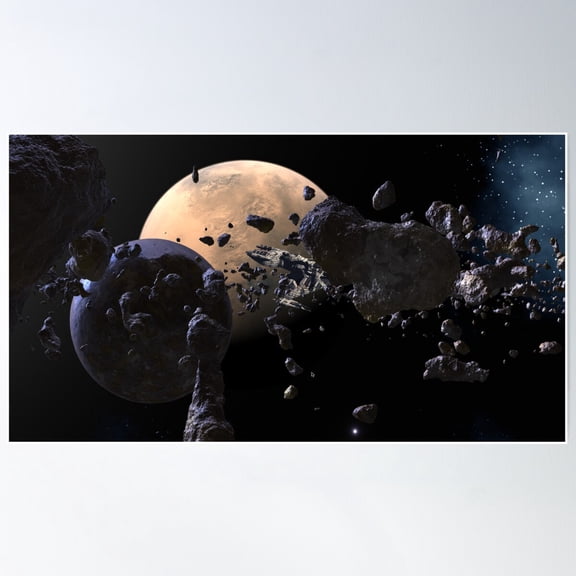 Astroid Mining Poster Wall Art, Modern Wall Decor For Living Room Bedroom, 24x36 UNFRAMED