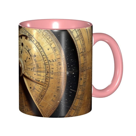 Astrolabe Coffee Mug Fun Custom Ceramic Mugs 11oz Pink