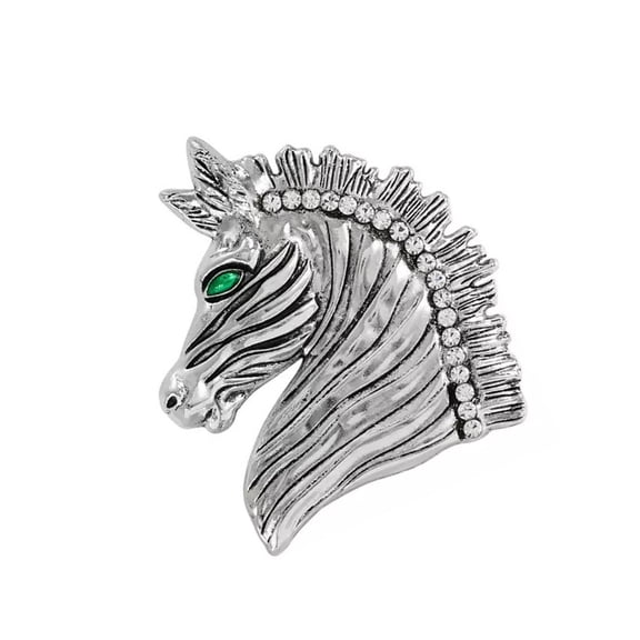 Astrological Horse head Brooch Alloy Fashion Accessory For Jackets Shawls Formal Gatherings Statement Badge Pin